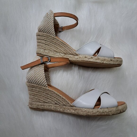 Barbour NEW Espadrille Wedge Sandals Size 7 Made In Spain - Picture 2 of 10